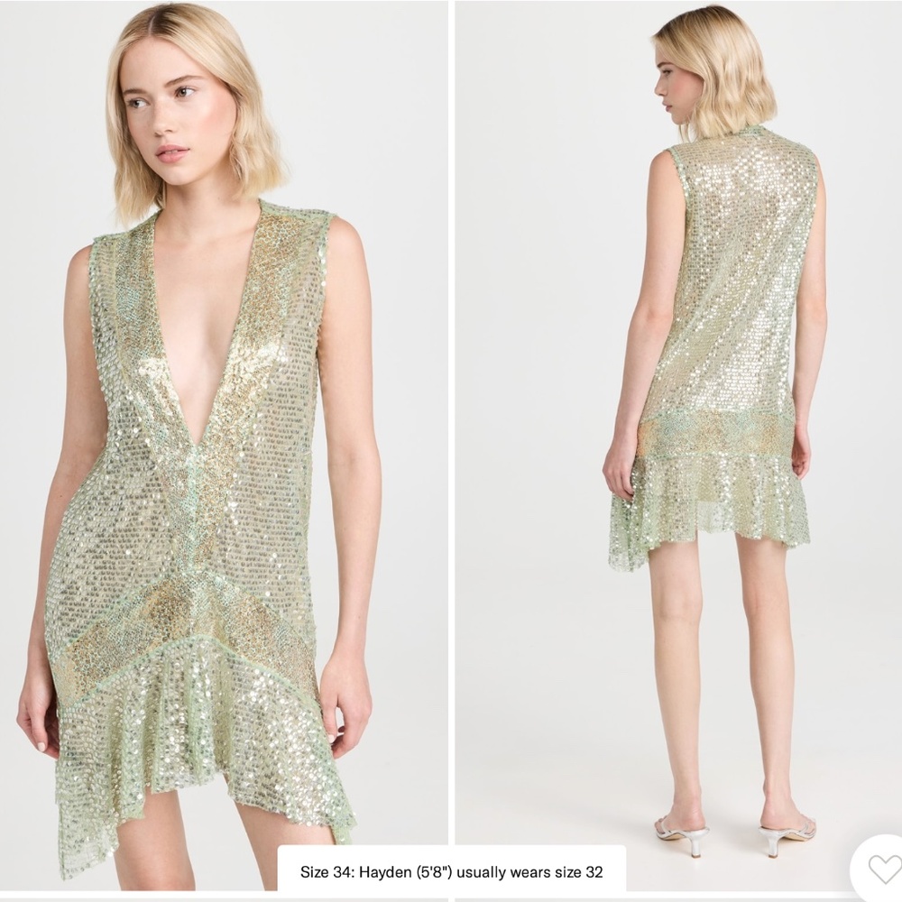 SIEDRES Gold and Green Mini Dress